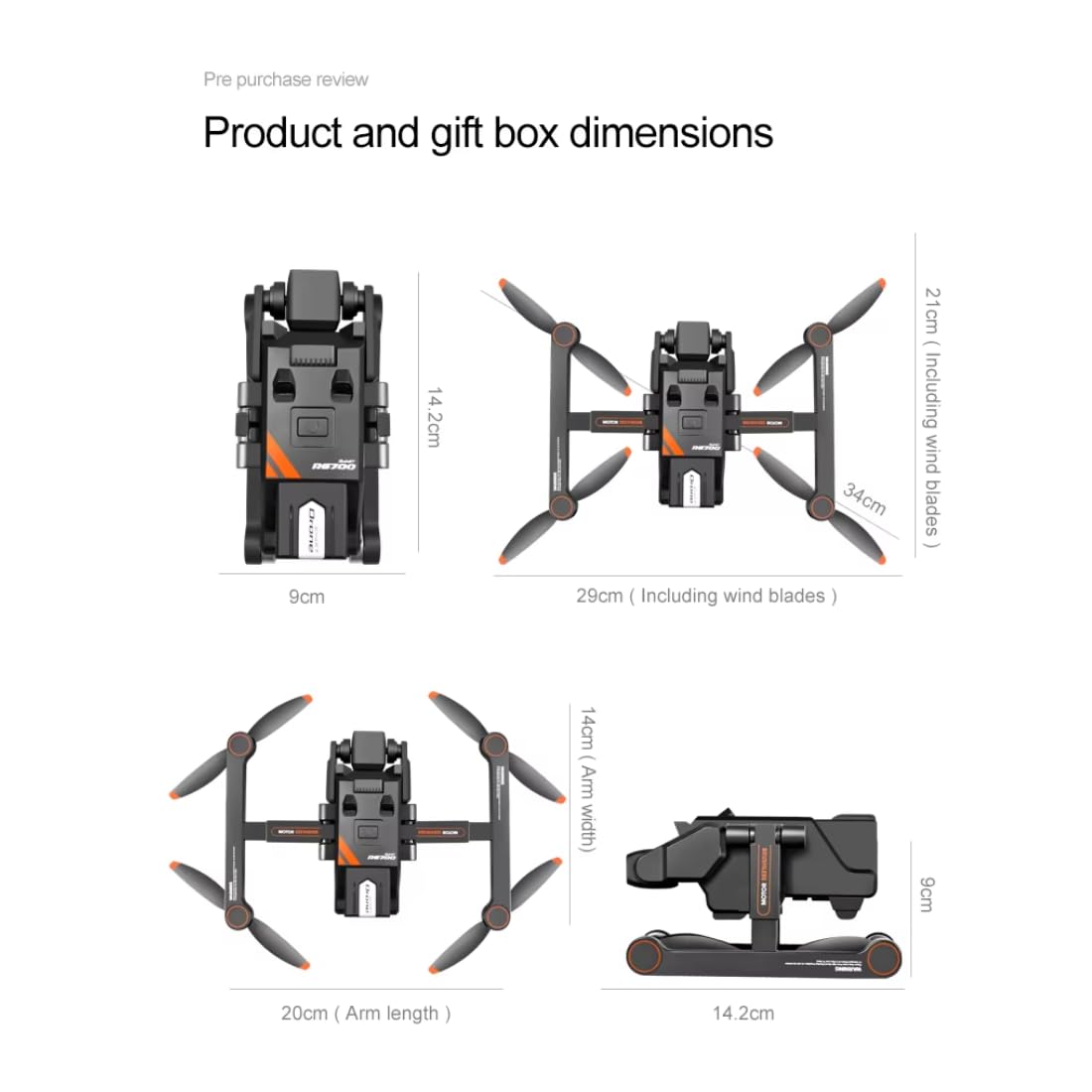 Toy Drones with UHD Camera 3 Axis Brushless Drone with 4K/30FPS Video 48MP Photo with 5GHz Transmission, Long Flight Time, 3D Flips, Headless Mode, Aerial Photography Multicolor(RG700)