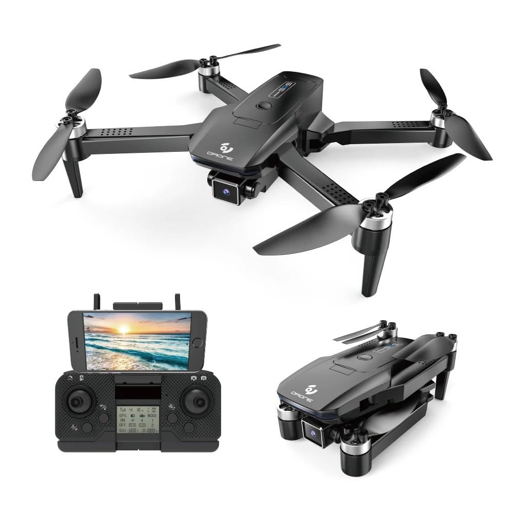 Drone with Camera 8K 30 Mins Flight with 5GHz Auto Return Transmission GPS Brushless Motor Foldable and One-Key Return Headless Mode Aerial Photography Toy Drone Multicolor. (LH-X80G)
