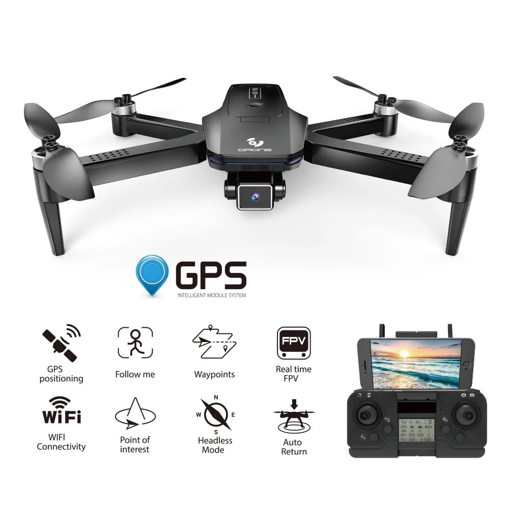 Drone with Camera 8K 30 Mins Flight with 5GHz Auto Return Transmission GPS Brushless Motor Foldable and One-Key Return Headless Mode Aerial Photography Toy Drone Multicolor. (LH-X80G)