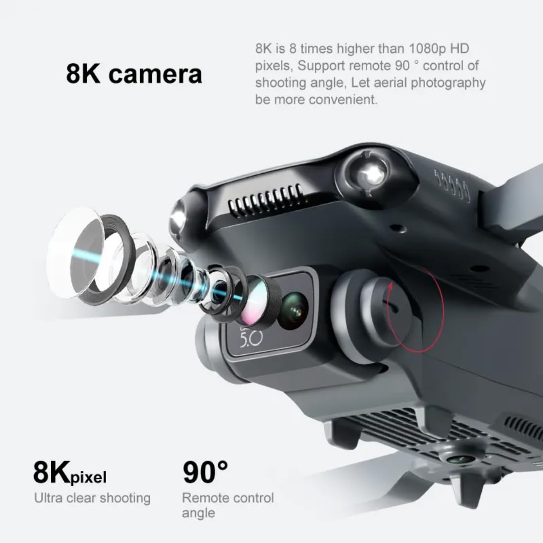 4K Brushless Toy Drone with Long-Range Control, Foldable Design, Auto Return, Long Flight Time and 45-Minute Flight Time for Advanced Aerial Photography and Exploration. (V28)