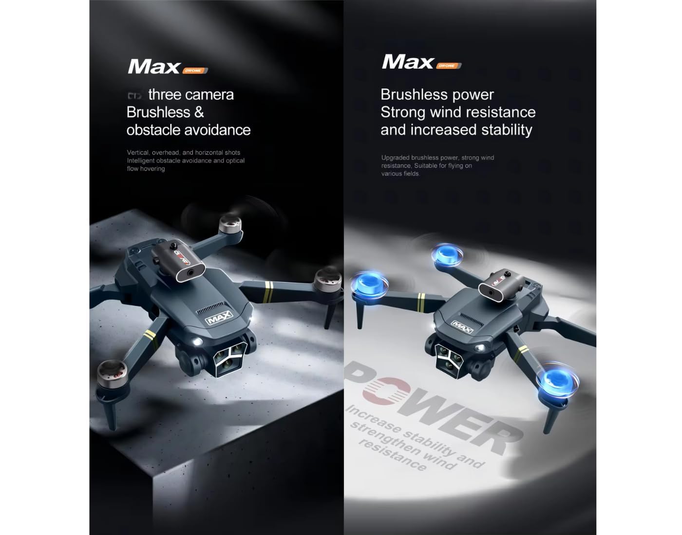 Brushless Toy Drone with 4K UHD Camera, 45-Minute Flight Time, Foldable Design, Smart Flight Modes (Follow Me, Auto Return), Auto Return & Stable Flight for Aerial Photography & Exploration.(Y3-MAX)