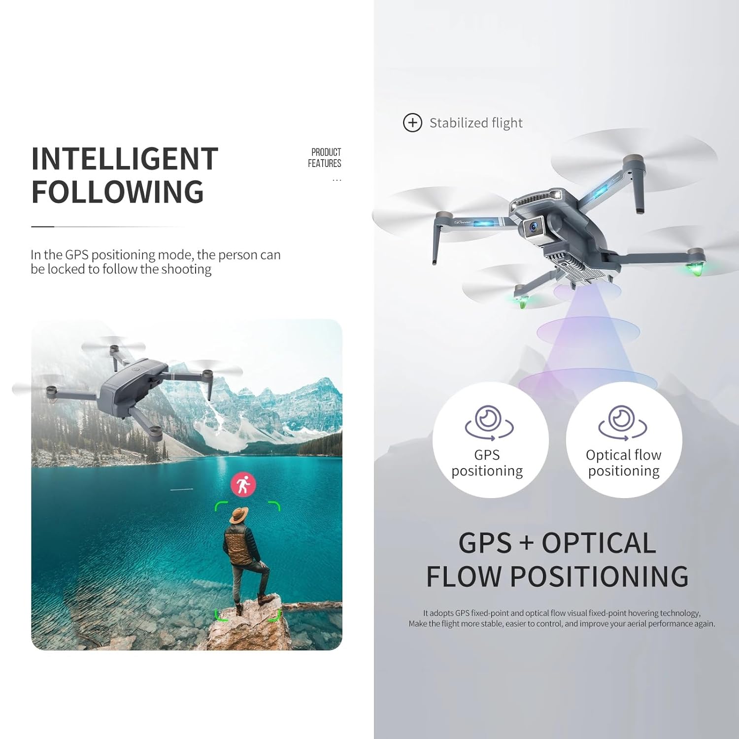 Drone with Camera 8K 30 Mins Flight with 5GHz Auto Return Transmission GPS Brushless Motor Foldable and One-Key Return Headless Mode Aerial Photography Toy Drone Multicolor. (LH-X80G)