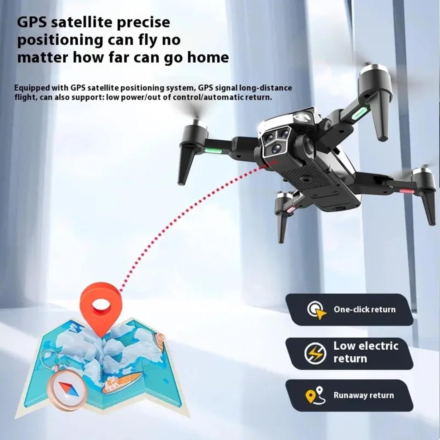 4K UHD Camera Toy Drone with 30-Minute Battery Life, Auto Return, GPS & Brushless, Smart Auto-Fly Modes, 360° Stunt Flip, One-Key Return, Follow-Me, Gesture Control for Aerial Photography. (P11 GPS)