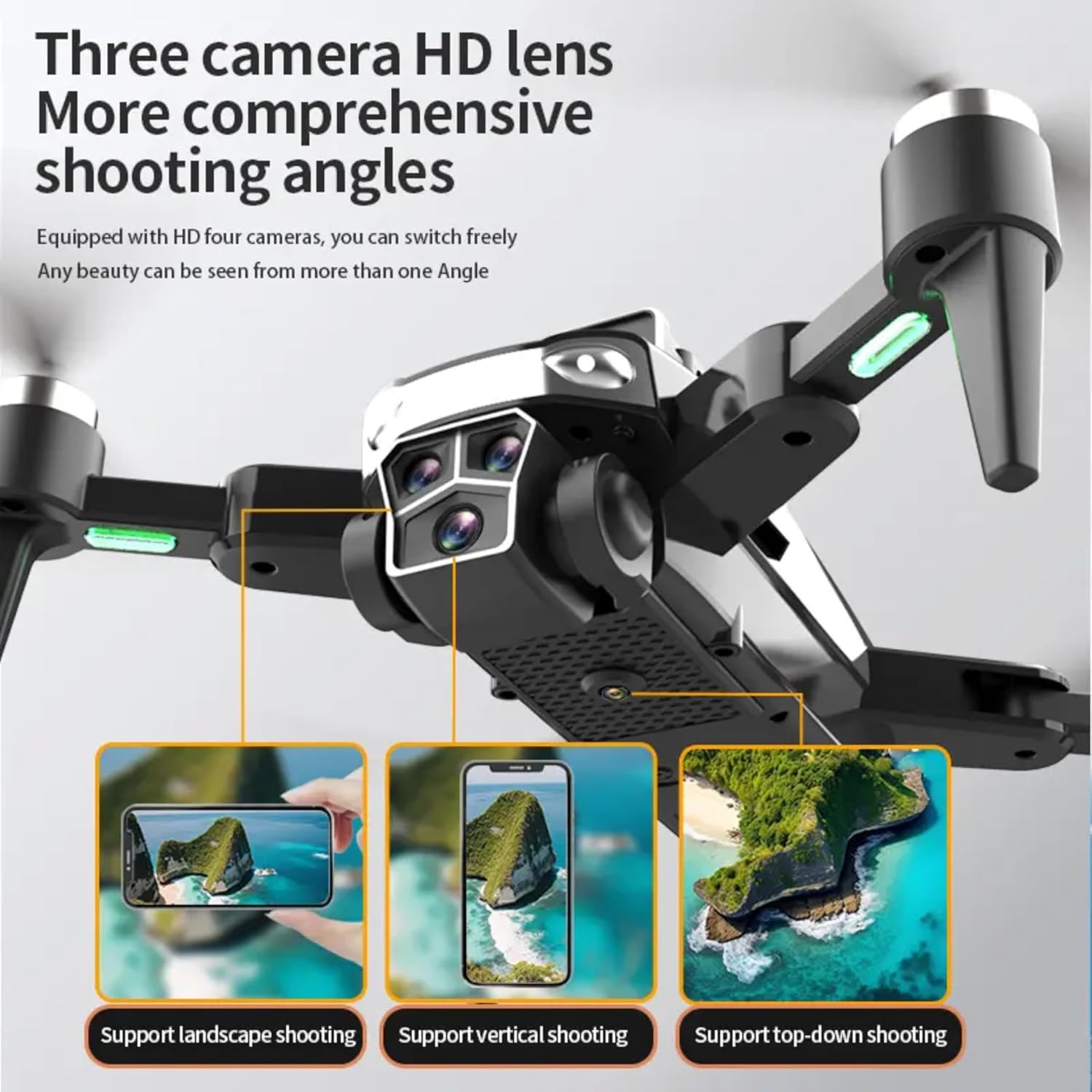 4K UHD Camera Toy Drone with 30-Minute Battery Life, Auto Return, GPS & Brushless, Smart Auto-Fly Modes, 360° Stunt Flip, One-Key Return, Follow-Me, Gesture Control for Aerial Photography. (P11 GPS)