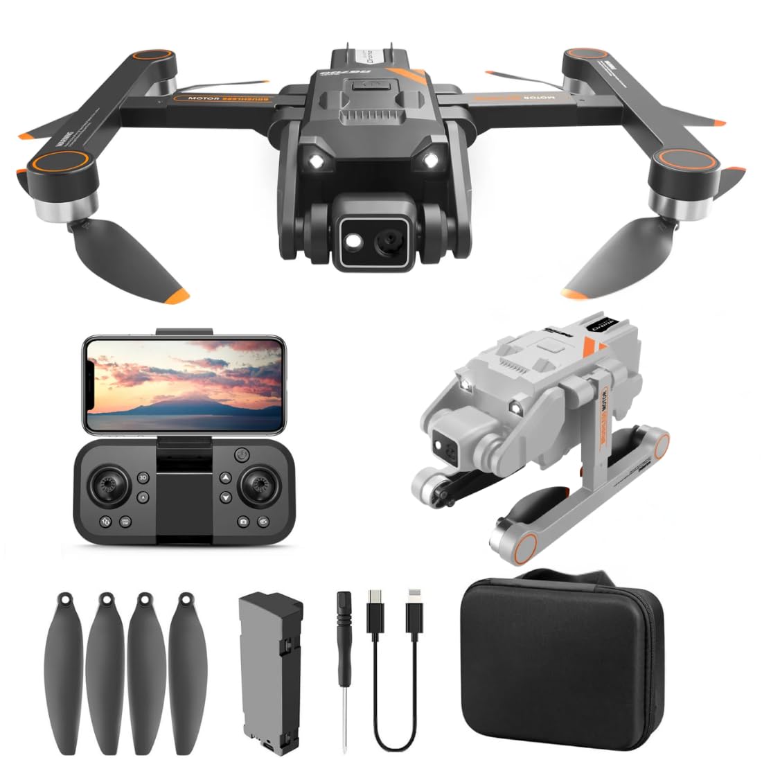 Toy Drones with UHD Camera 3 Axis Brushless Drone with 4K/30FPS Video 48MP Photo with 5GHz Transmission, Long Flight Time, 3D Flips, Headless Mode, Aerial Photography Multicolor(RG700)