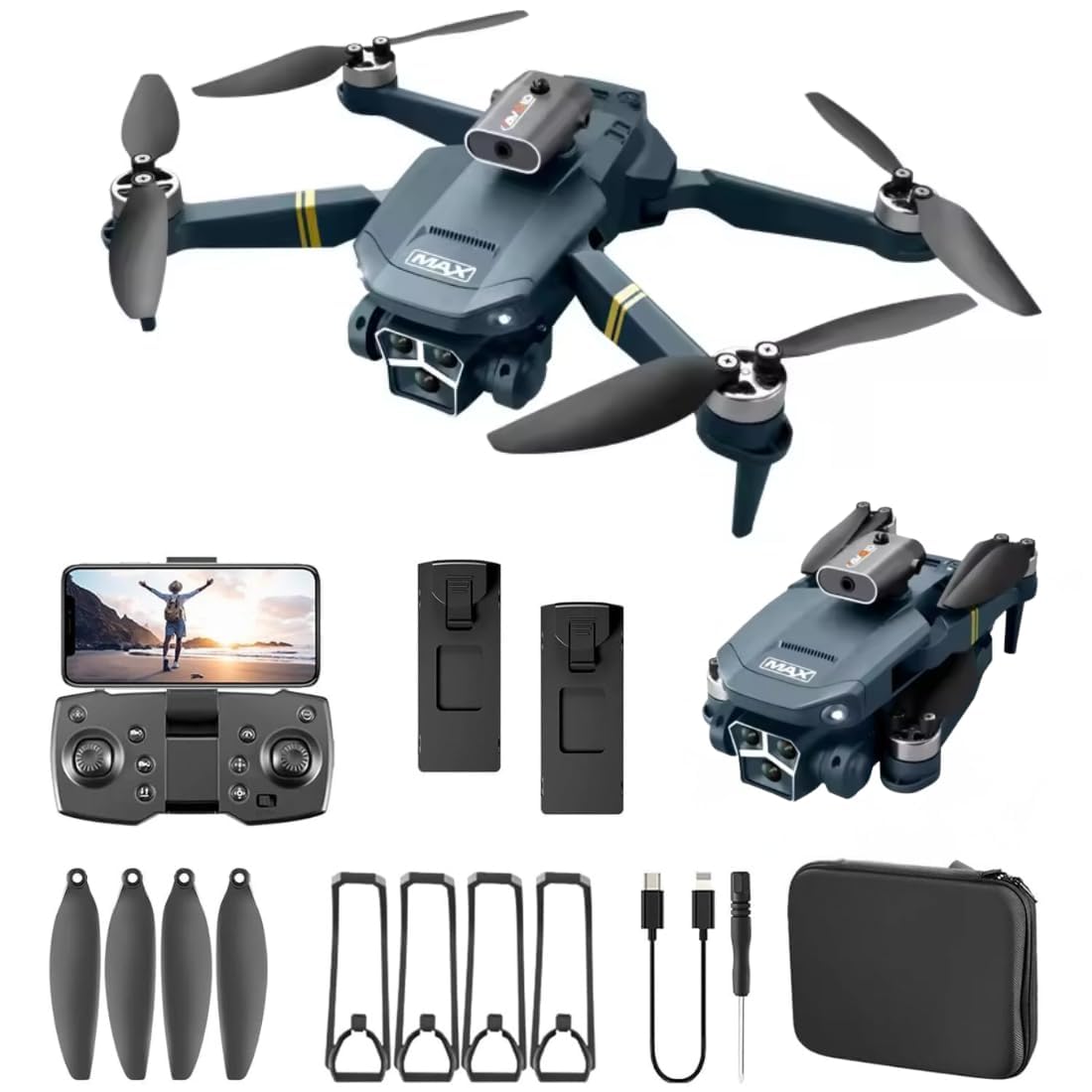 Brushless Toy Drone with 4K UHD Camera, 45-Minute Flight Time, Foldable Design, Smart Flight Modes (Follow Me, Auto Return), Auto Return & Stable Flight for Aerial Photography & Exploration.(Y3-MAX)