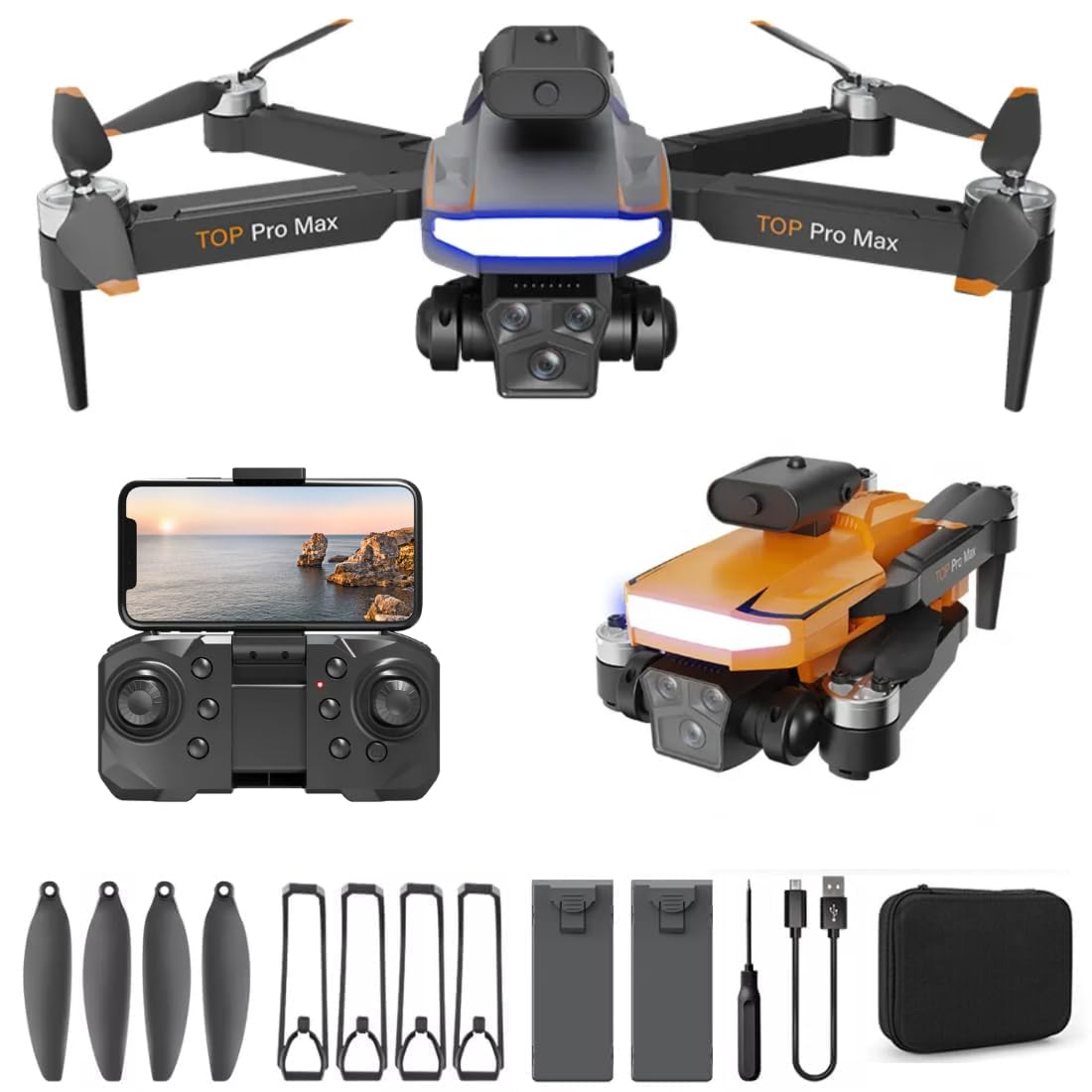 Pro-Grade 4K Toy Drone with Brushless Motors, Smart Features, Foldable Design, and 30-Minute Flight Time for Stunning Aerial Footage & Auto Return. (Multicolor)(P18-PRO)