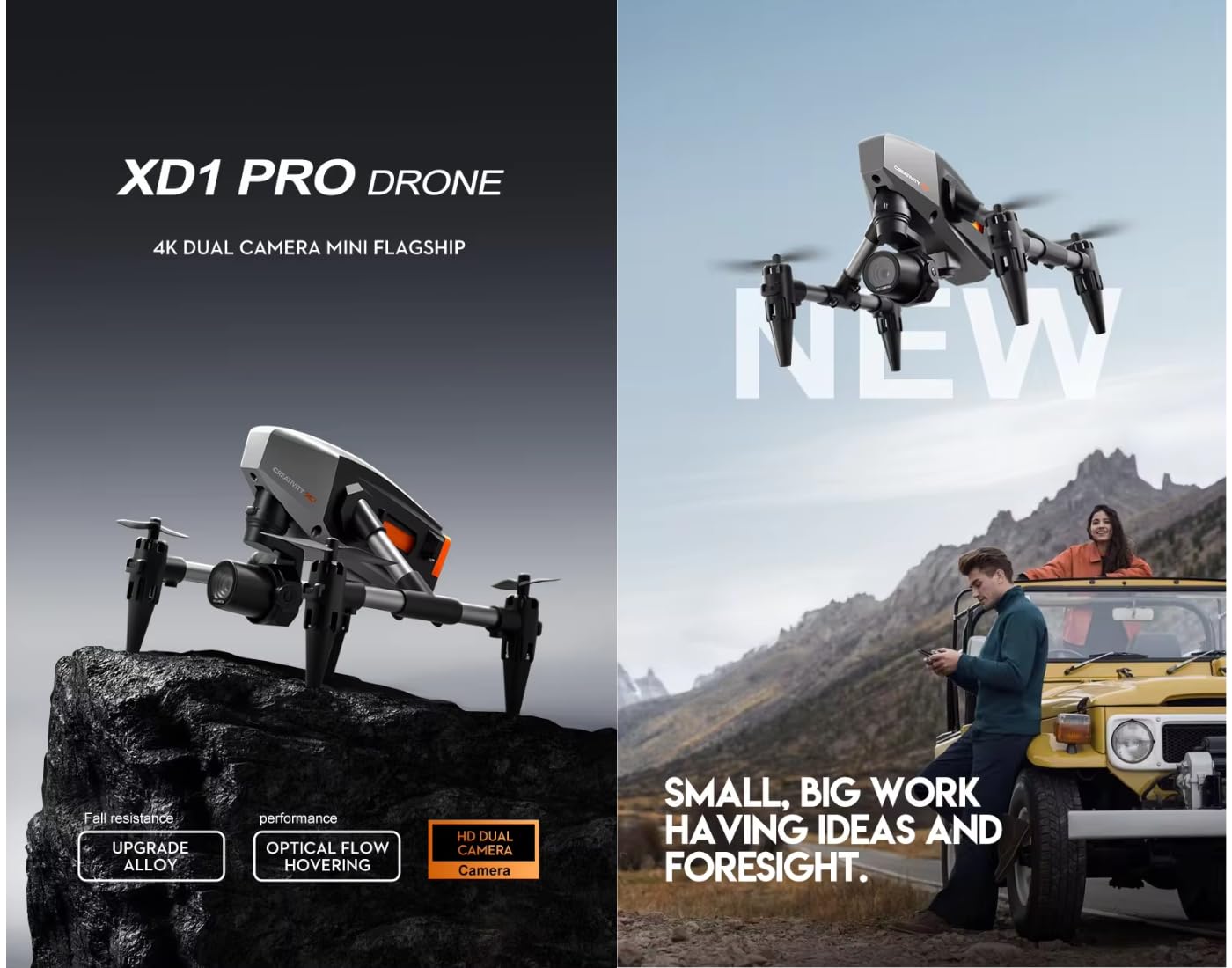 4K Toy Drone with 30-Minute Flight Time, Foldable Design, Intelligent Navigation, Long Flight Time, and Smart Flight Modes for High-Quality Aerial Photography & Exploration. (XD1)