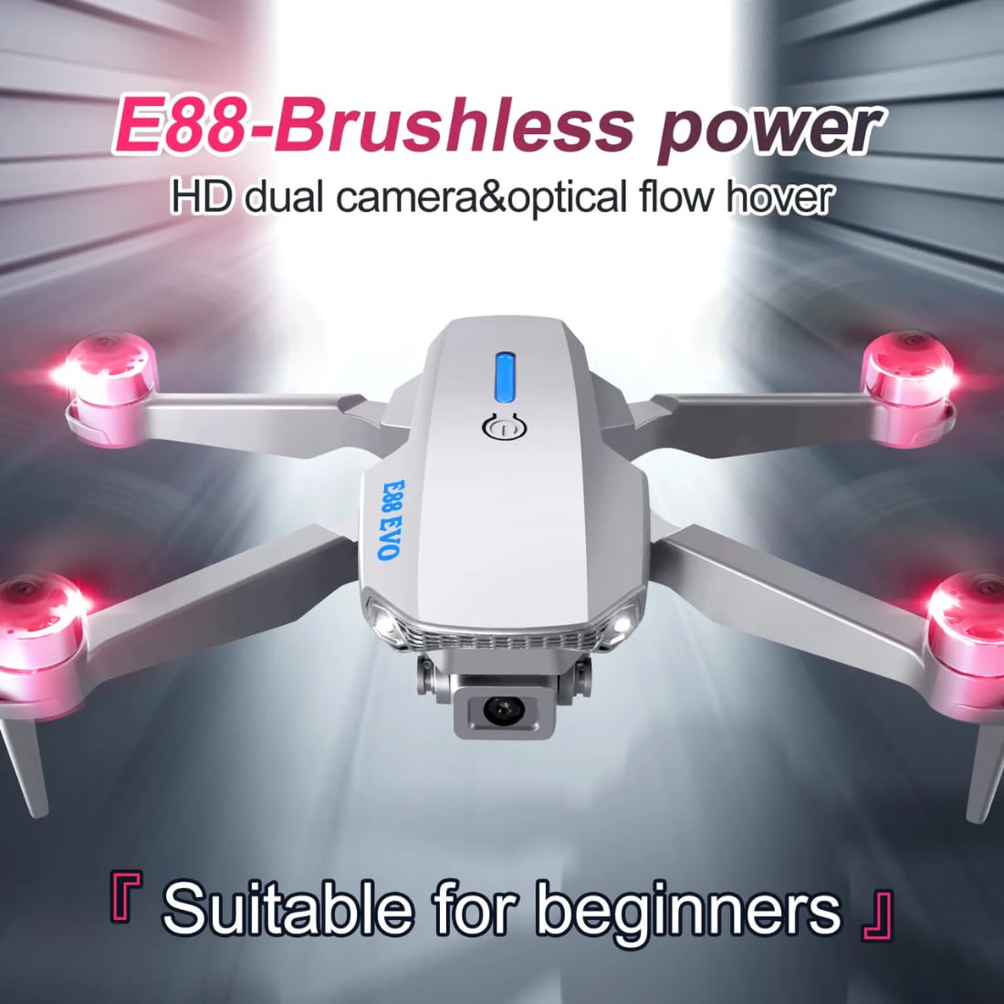 Professional 4K Toy Drone with Brushless Motors, Auto Return, Smart Flight Modes, and 30-Minute Battery Life for Capturing Stunning Aerial Footage.(Multicolor)(E88 EVO)