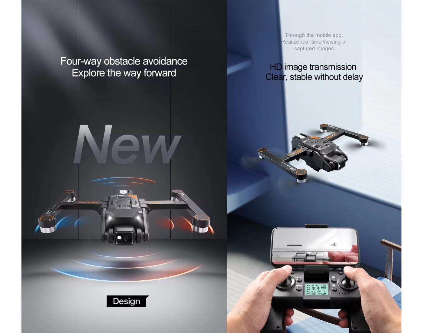 Toy Drones with UHD Camera 3 Axis Brushless Drone with 4K/30FPS Video 48MP Photo with 5GHz Transmission, Long Flight Time, 3D Flips, Headless Mode, Aerial Photography Multicolor(RG700)