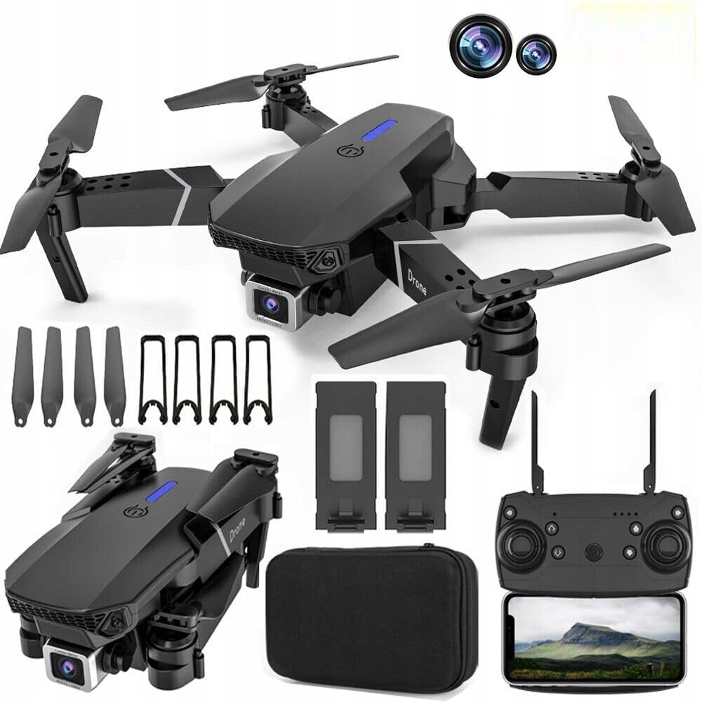 4K Toy Drone Advanced with Long Flight Time (30 mins), Real-Time Video Transmission, Obstacle Avoidance, One-Touch Takeoff/Return for Easy Aerial Photography and Auto Return.(Multicolor) (E88)